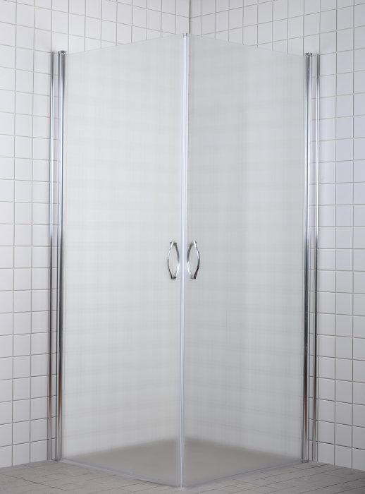 Dusjhjørne m/like dører i frostet glass 90 x 90 x 190 cm